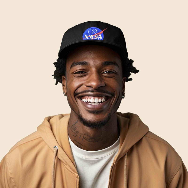 DALIX NASA Embroidered Mens Womens Cotton Dad Hat Baseball Cap Adjustable in Black - Image 4